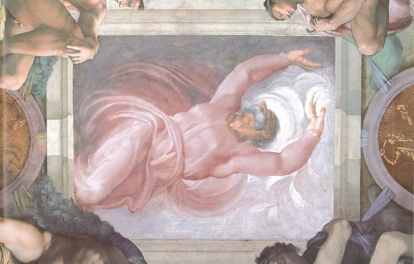Wallpaper revival, Michelangelo Buonarroti, the separation of light from darkness image for desktop, section живопись