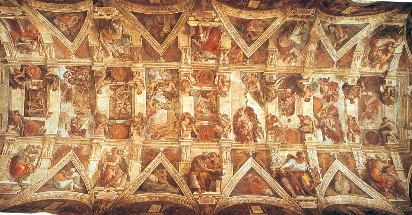 Masterpiece Michelangelo Buonarroti Sistine Ceiling Paintings Artwork Classic Art Ceiling Wallpaper HD / Desktop and Mobile Background