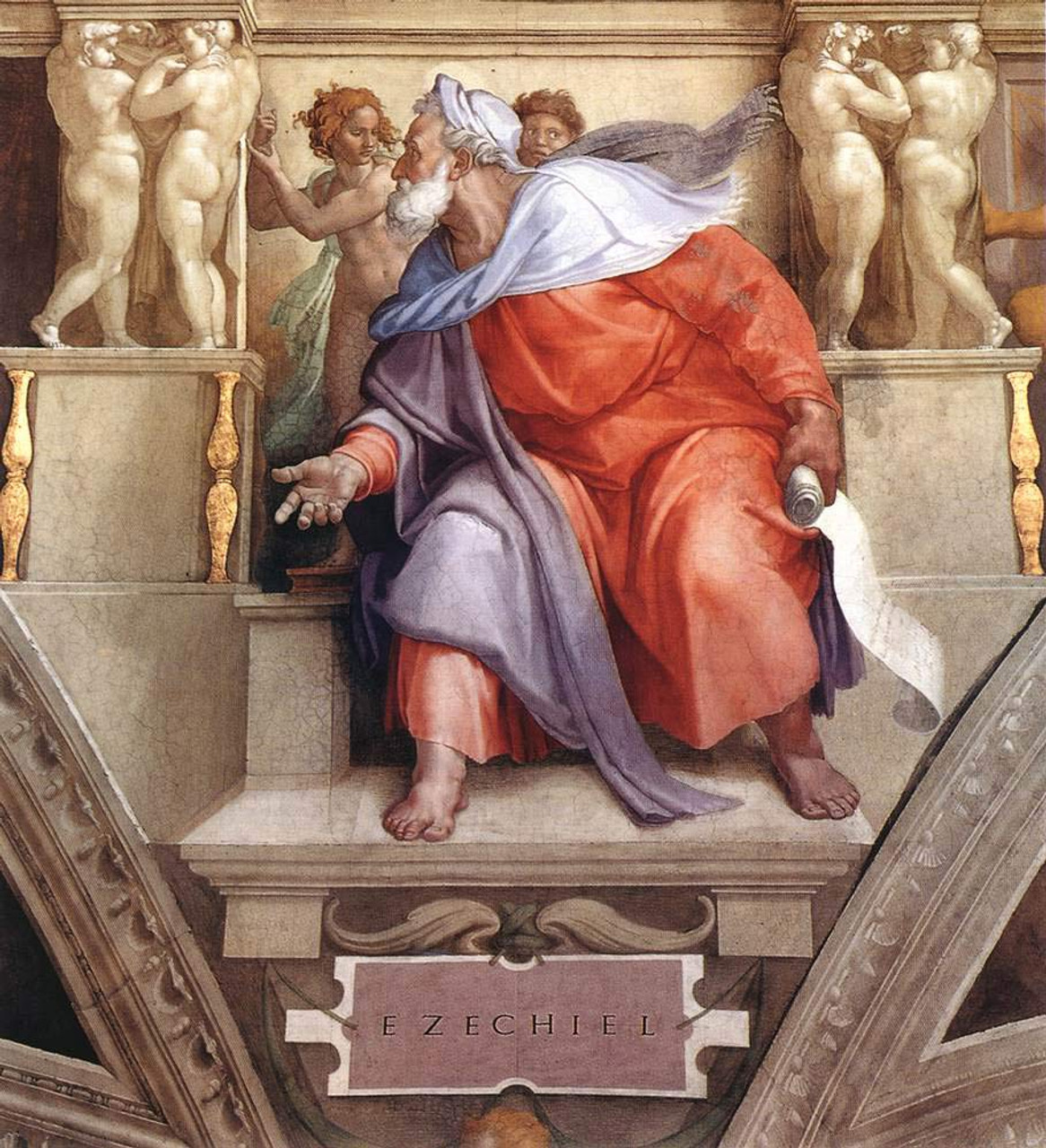 Ezekiel By Michelangelo Buonarroti Reproduction from Cutler Miles