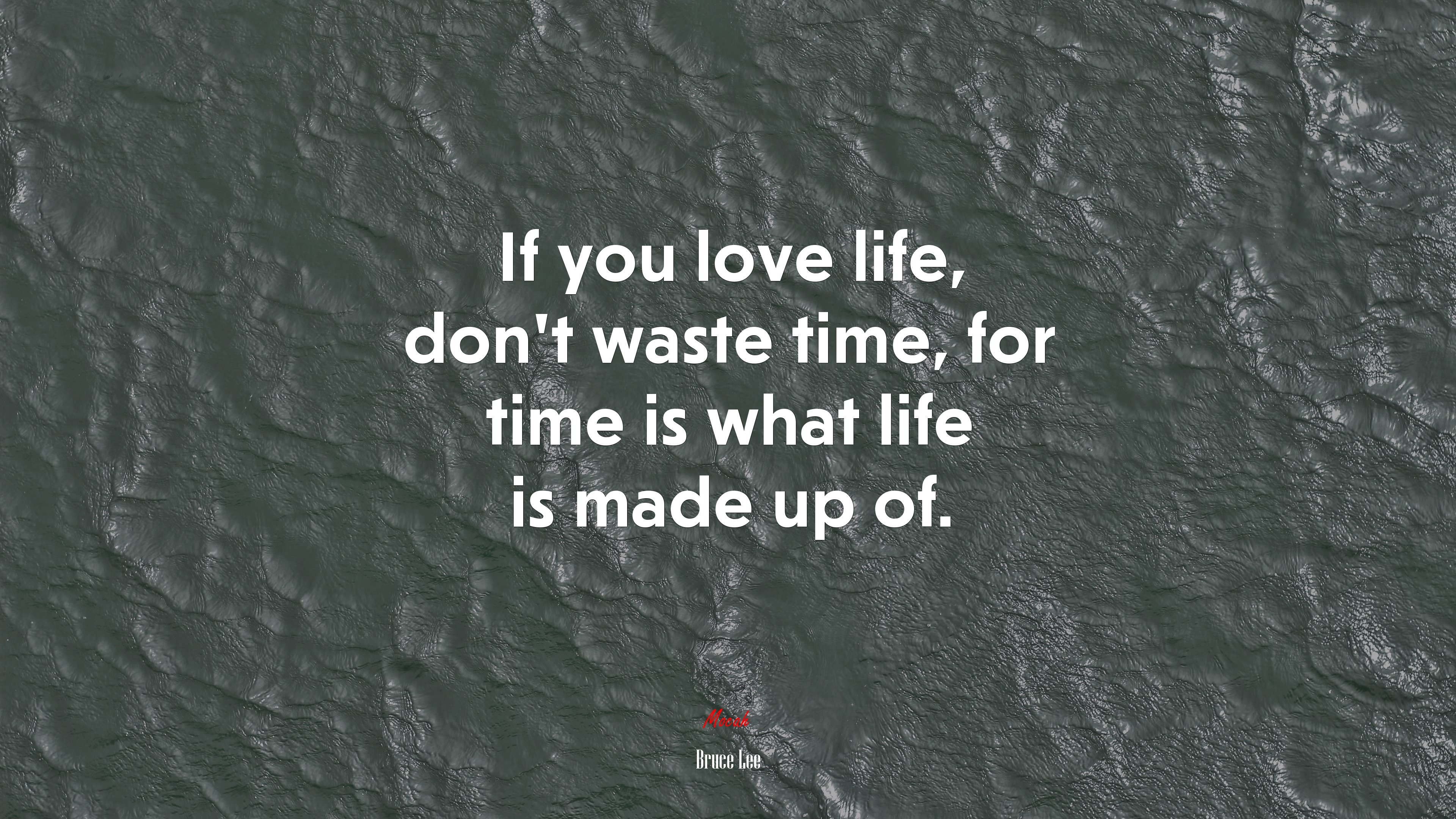 If you love life, don't waste time, for time is what life is made up of. Bruce Lee quote Gallery HD Wallpaper