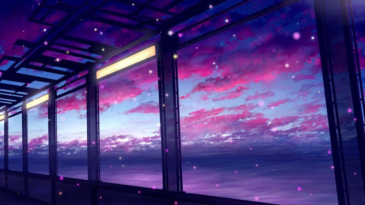 Download Nostalgic Purple Twilight Lo Fi Art Wallpaper