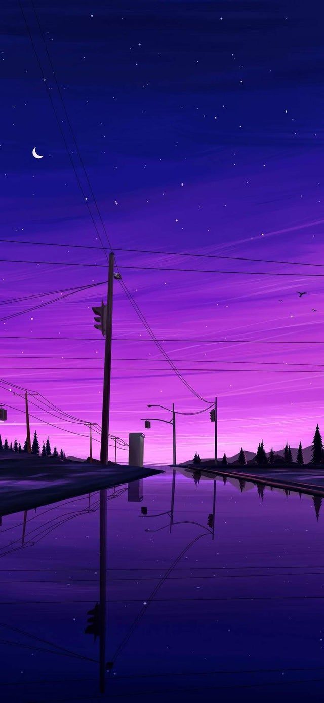 Purple City, R MobileWallpaper. Dark Purple Wallpaper, Purple Aesthetic Background, Mkbhd Wallpaper