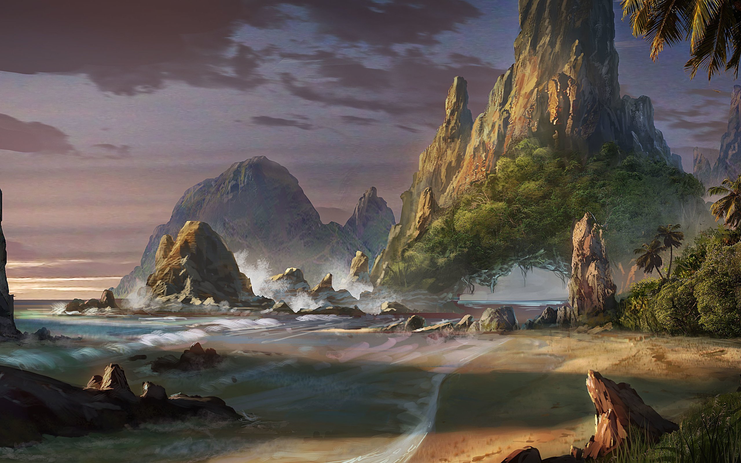 waqas, Mallick, Rock, Art, Beach, Landscape, Fantasy, World Wallpaper HD / Desktop and Mobile Background