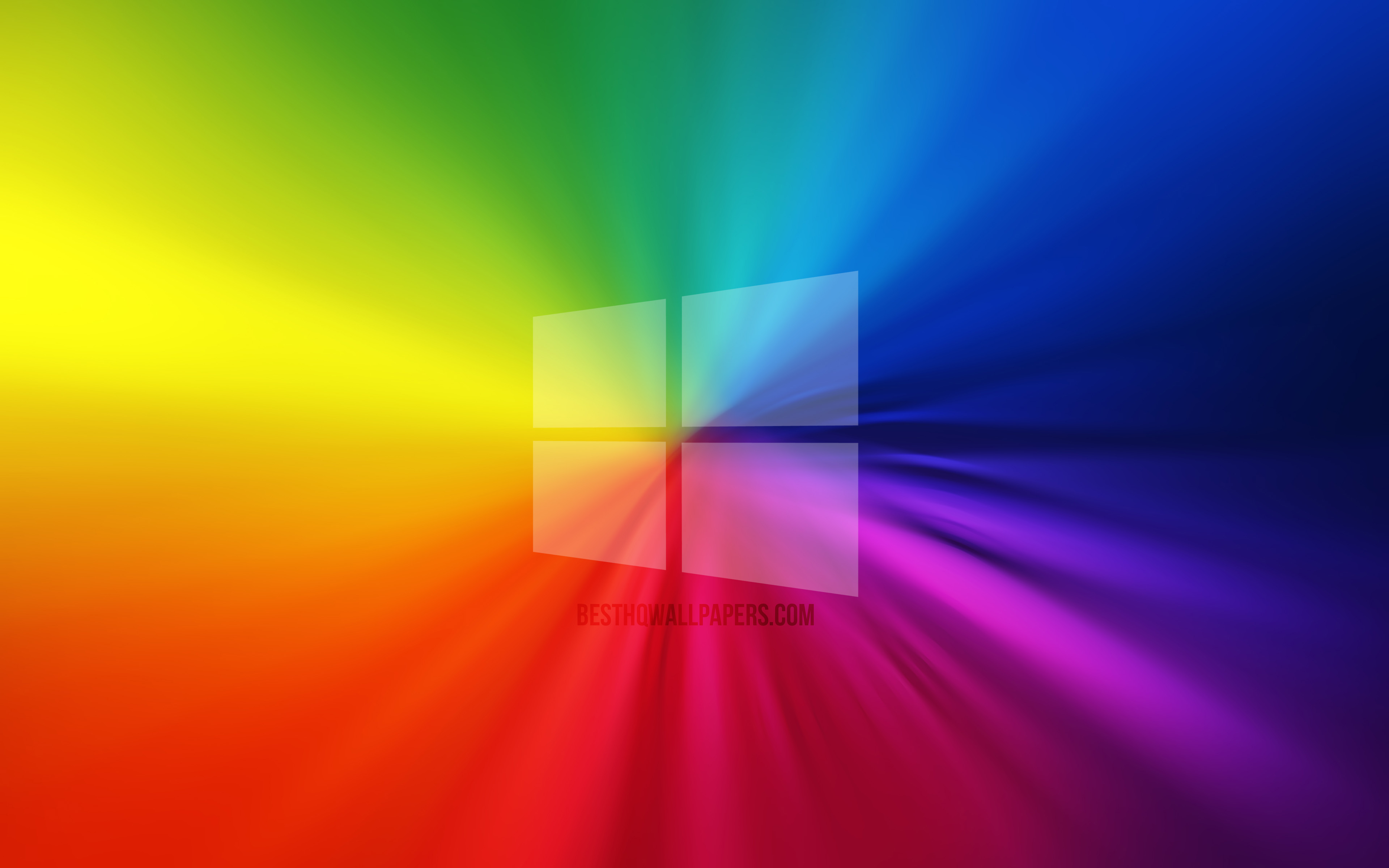 Download wallpaper Windows 10 logo, vortex, rainbow background, creative, operating systems, Microsoft Windows artwork, Windows 10 for desktop with resolution 3840x2400. High Quality HD picture wallpaper