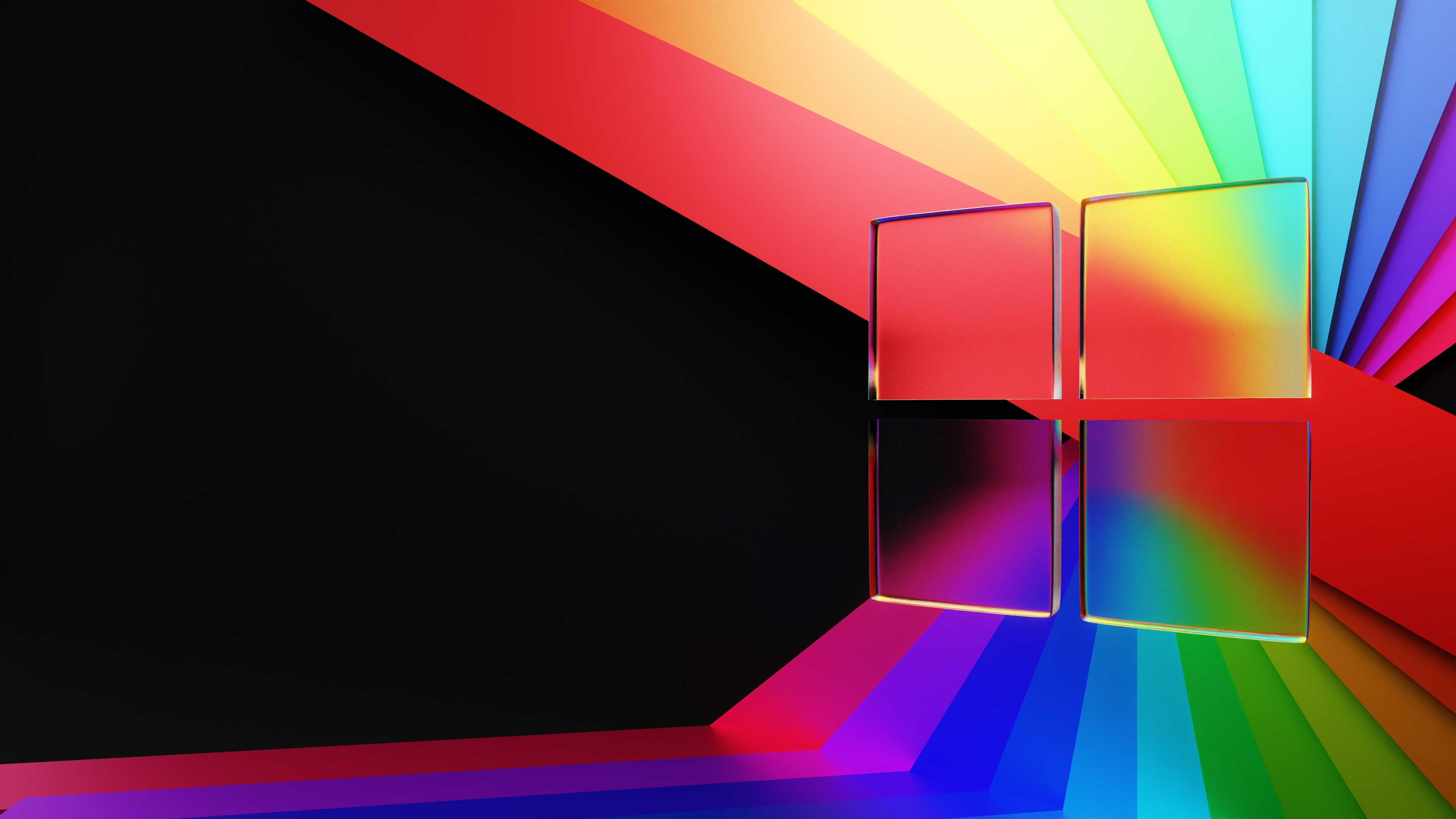 Windows 11 Wallpaper 4K, Glass, Colorful, Technology