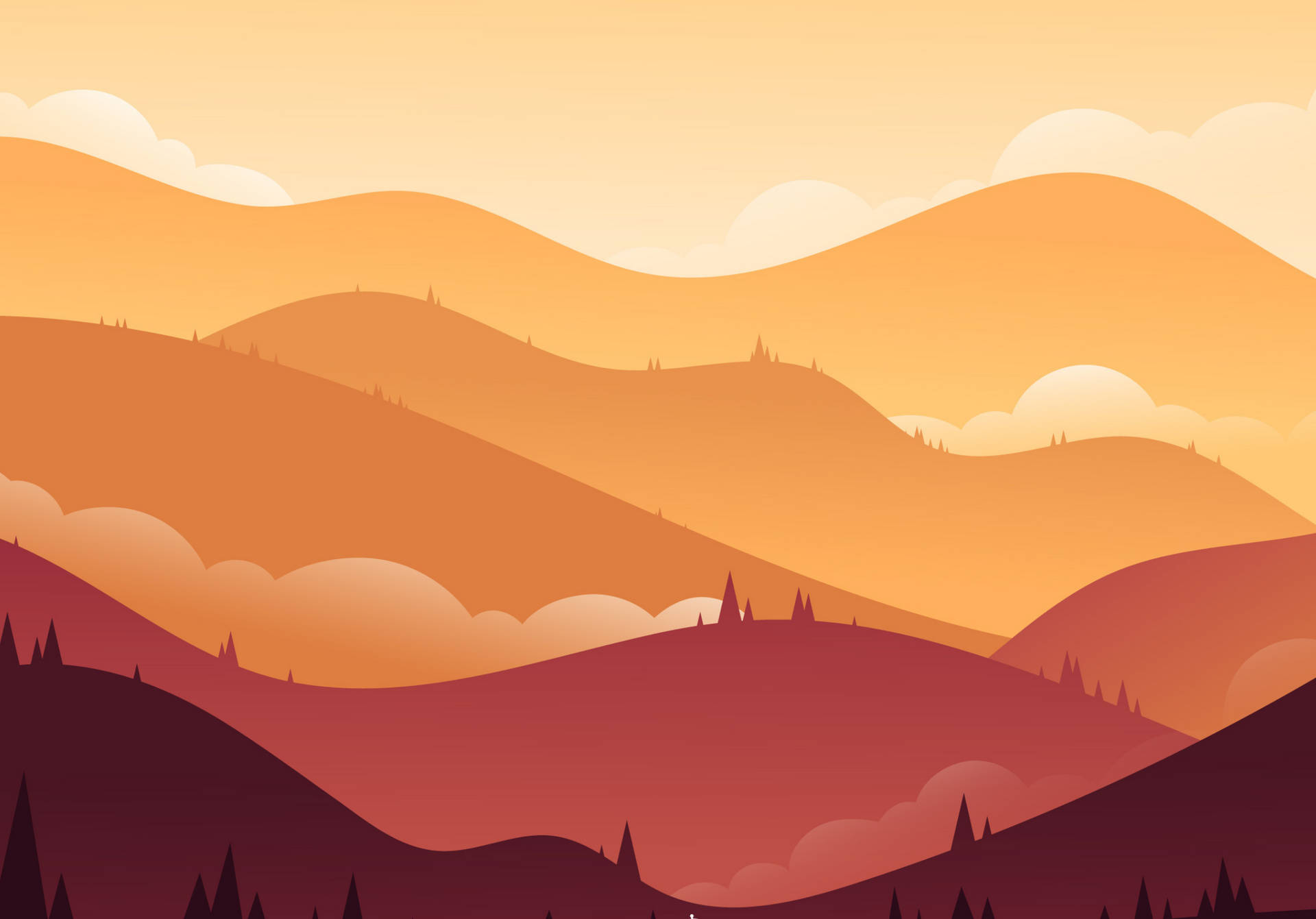Download iPad Pro 12.9 Red Orange Landscape Wallpaper