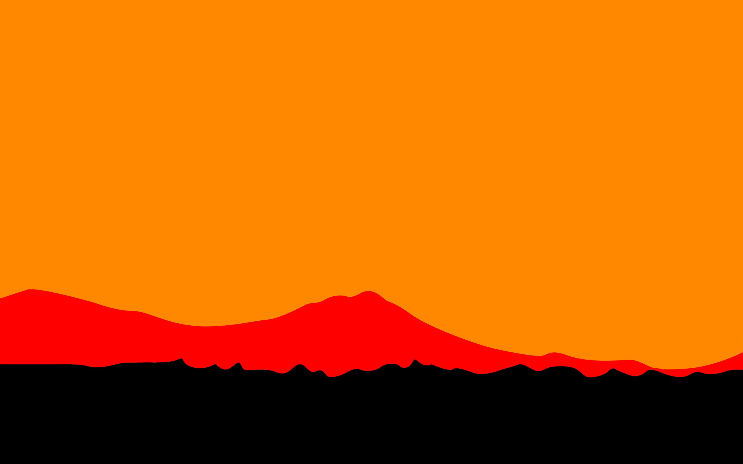 sunset landscape artwork digital art orange simple minimalism orange background Gallery HD Wallpaper