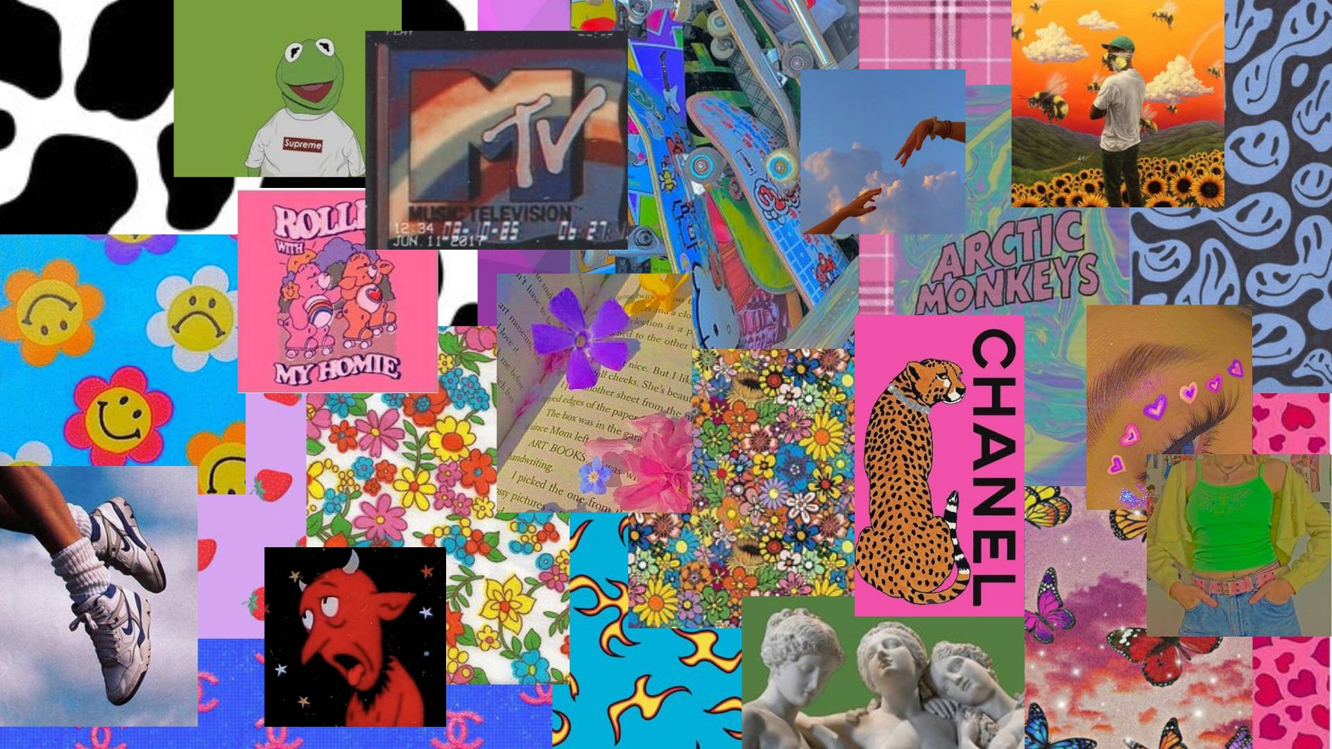 Download Indie Aesthetic Laptop Y2k Collage Wallpaper