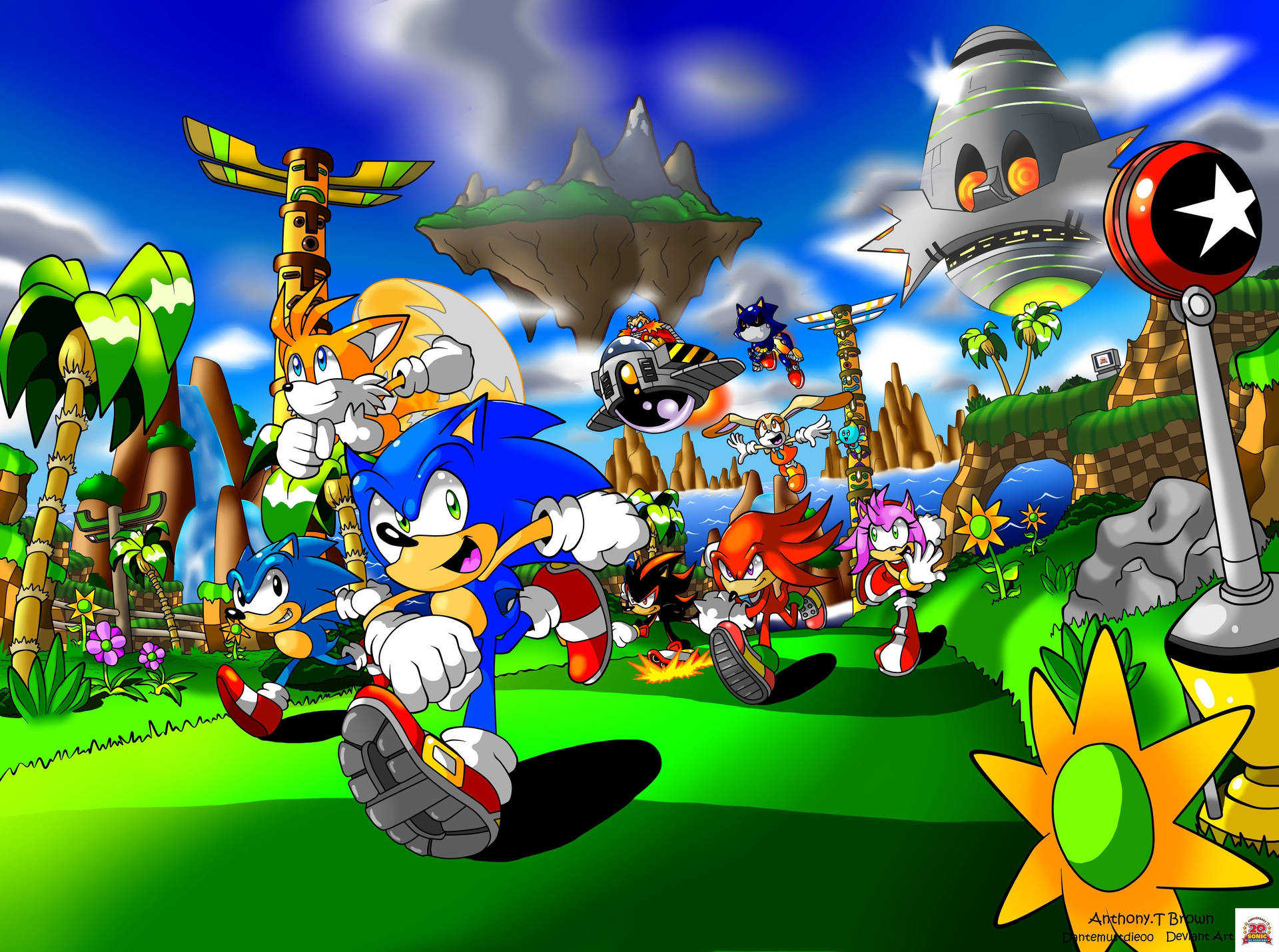 Download Sonic In Tropical Jungle Wallpaper