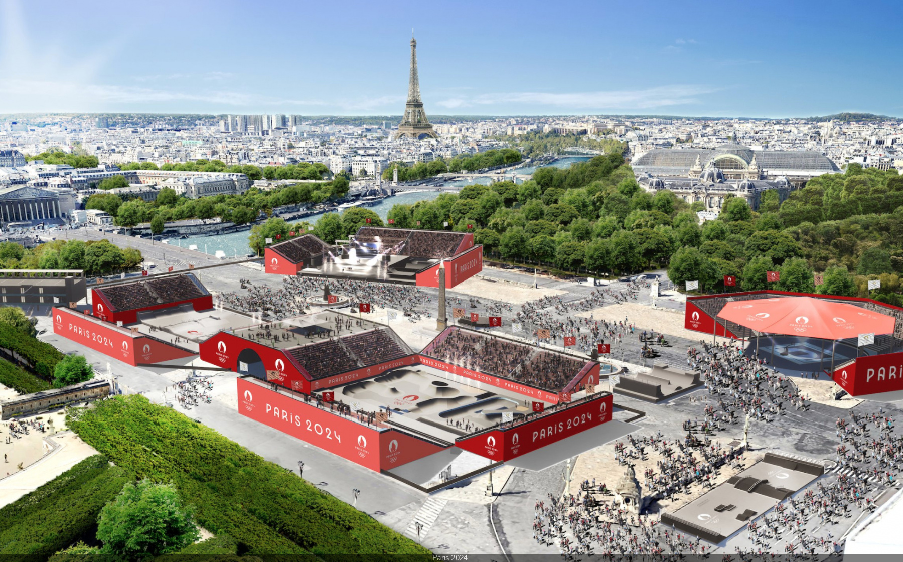 Paris 2024 Summer Olympics: first picture of the Olympic venue of the Place de la Concorde