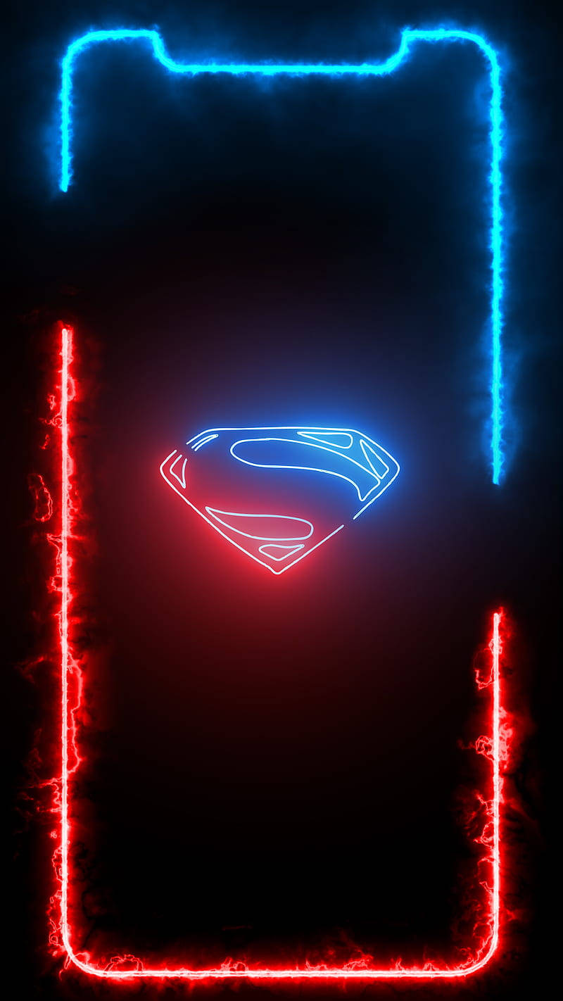 Download Red Blue Superman Symbol iPhone Frame Wallpaper