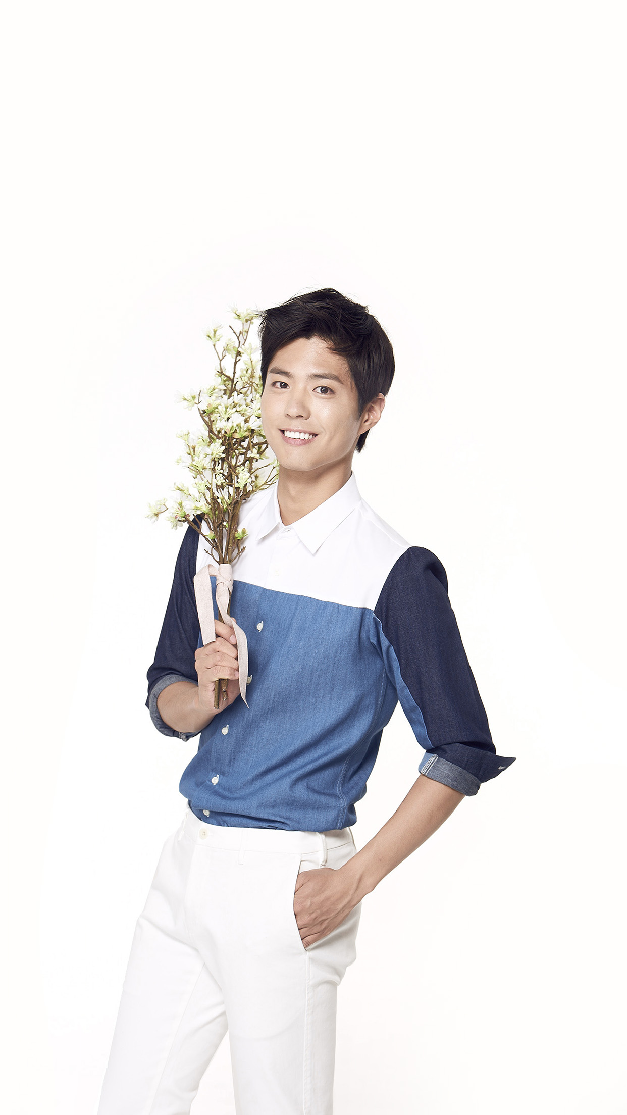 iPhone X wallpaper. bogum kpop boy flower smile asian