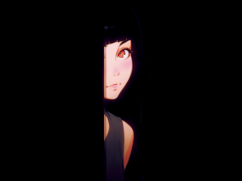 Wallpaper anime girl, original, dark, minimal desktop wallpaper, HD image, picture, background, 177763