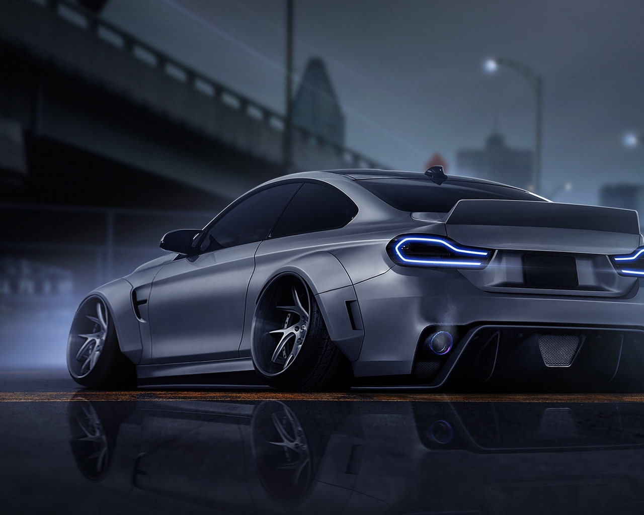 Download Bmw, Auto, Automobile, Gray, Gray, Art, Coupe, Rendering, M Dark, Side Wallpaper in 1280x1024 Resolution