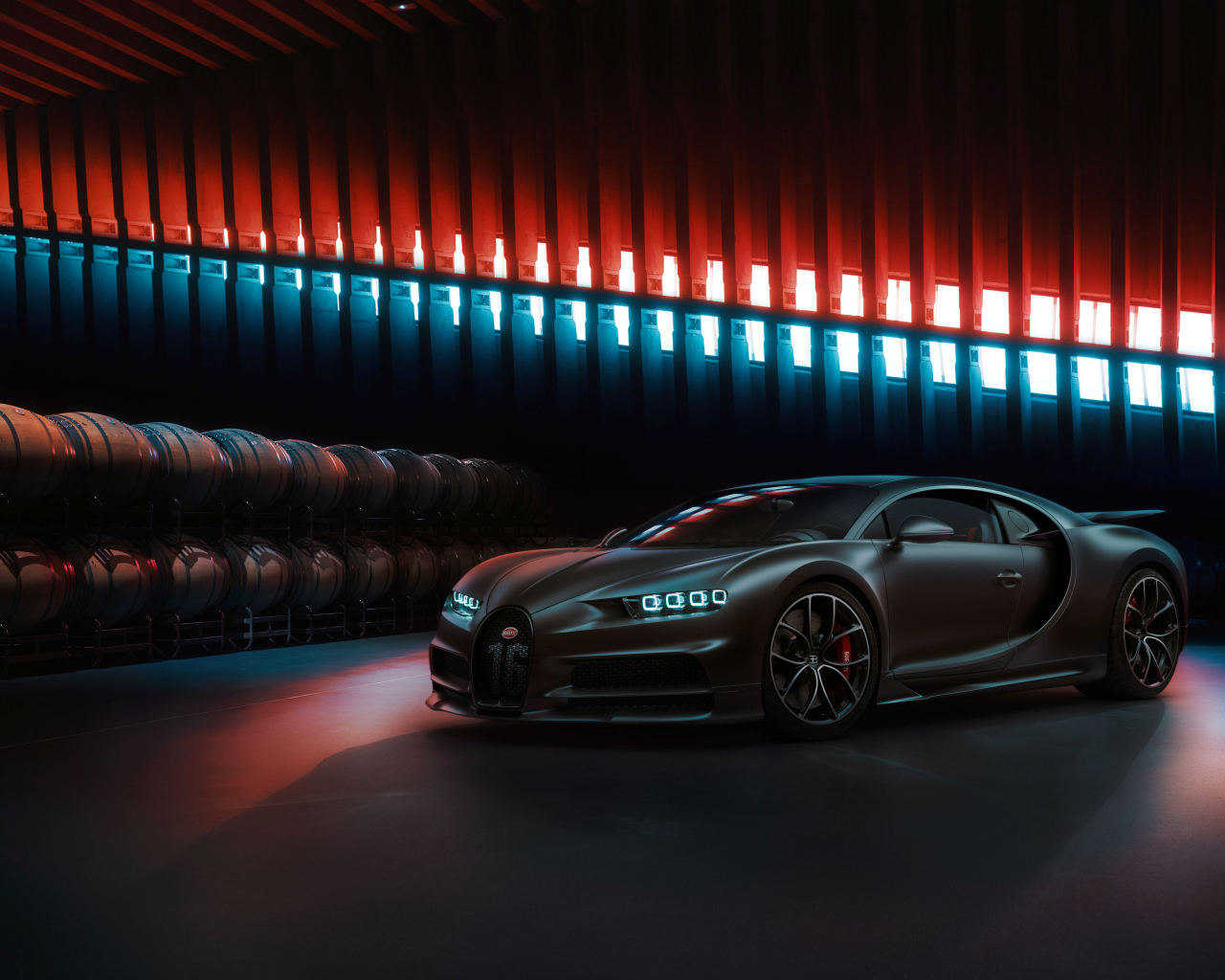 Download 1280x1024 Wallpaper Black Bugatti Chiron, Black Car, Standard 5: Fullscreen, 1280x1024 HD Image, Background, 34140