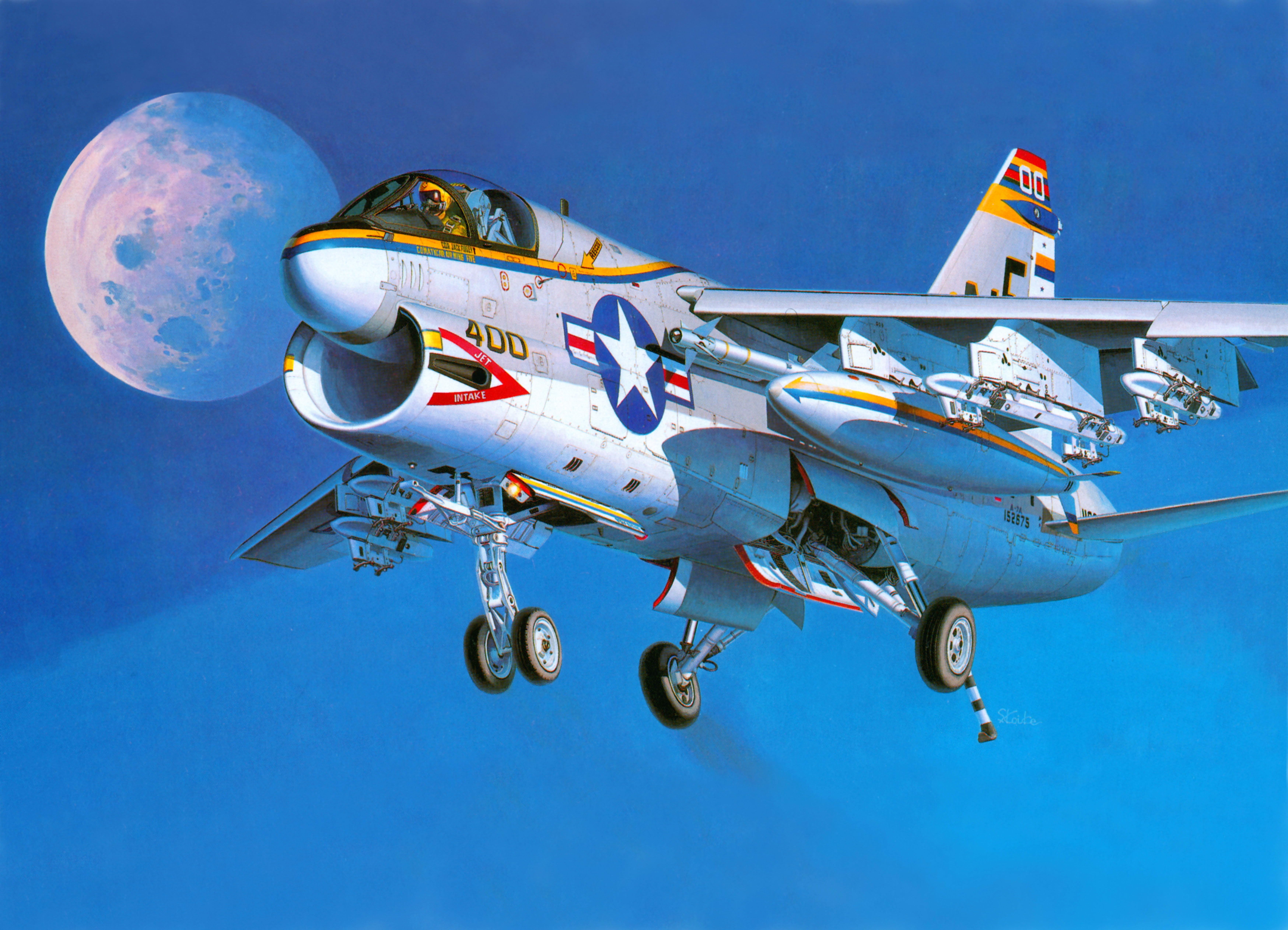 4K, 5K, 6K, A 7A CORSAIR 2, Airplane, Painting Art Gallery HD Wallpaper