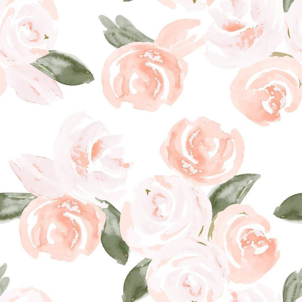 Download Boho Aesthetic Pink Watercolour Roses Wallpaper