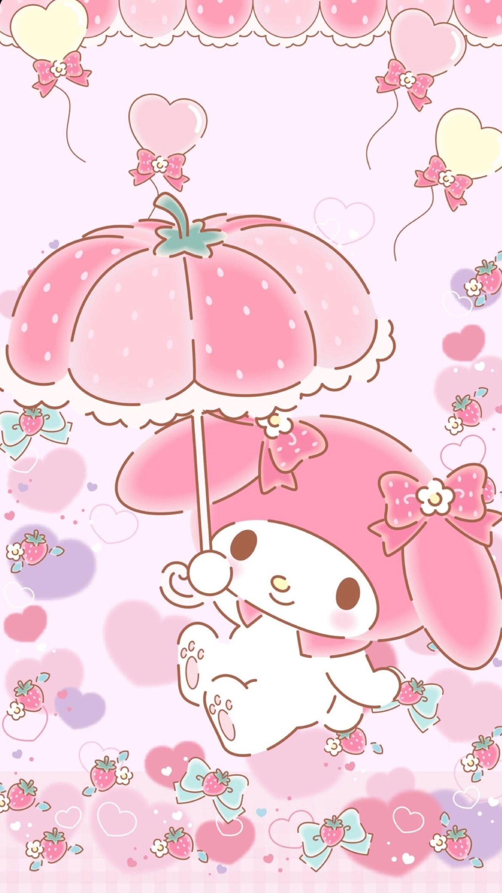 Pink Wallpaper. Kawaii wallpaper, My melody wallpaper, Hello kitty background