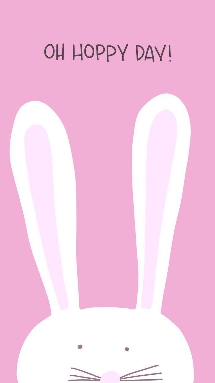 Oh Hoppy Day Bunny Ears Phone Wallpaper Pink Background Picture Of Spring Easter Theme. Spring Wallpaper, Easter Wallpaper, IPhone Wallpaper