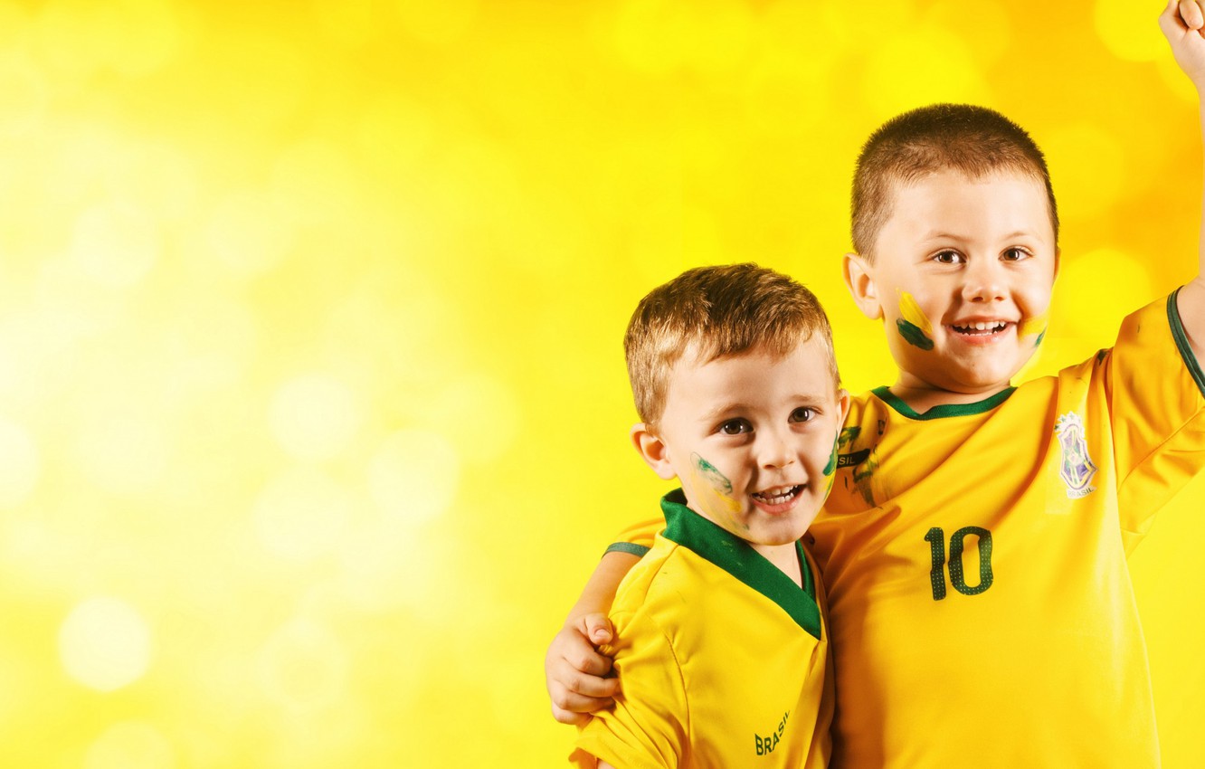 Wallpaper wallpaper, happy, smile, football, Brazil, fans, kids image for desktop, section настроения