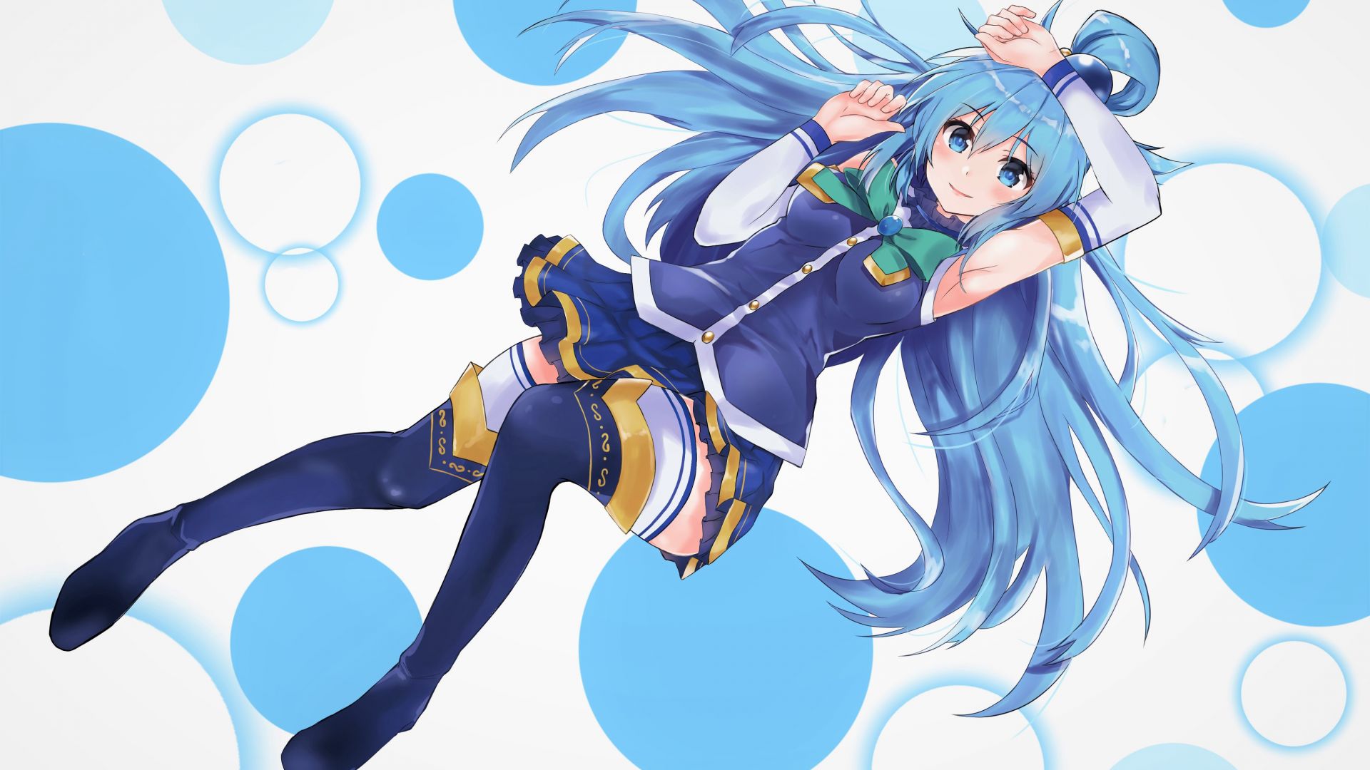 Desktop Wallpaper Aqua, Konosuba, Kono Subarashii Sekai Ni Shukufuku Wo!, Lying Down, 4k, HD Image, Picture, Background, 8884df