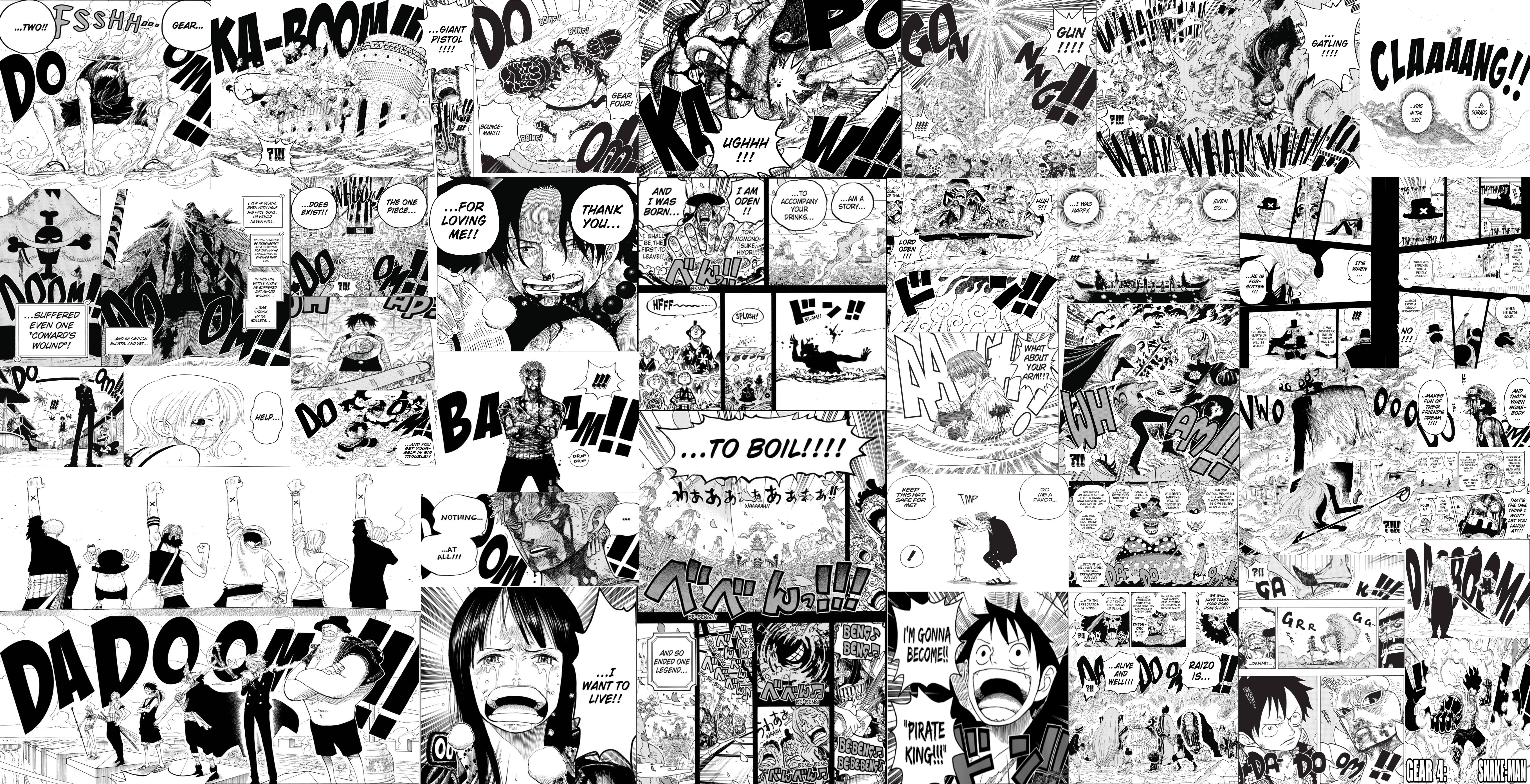 I Made Collage Of My Favorite Most Iconic Manga Panels For My Computer's Background