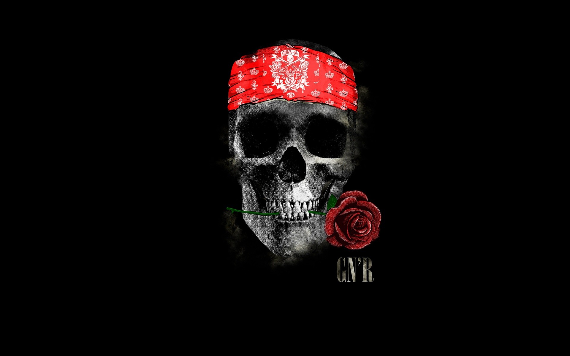 skull minimalism GNR rose headband rock and roll Guns N Roses Gallery HD Wallpaper