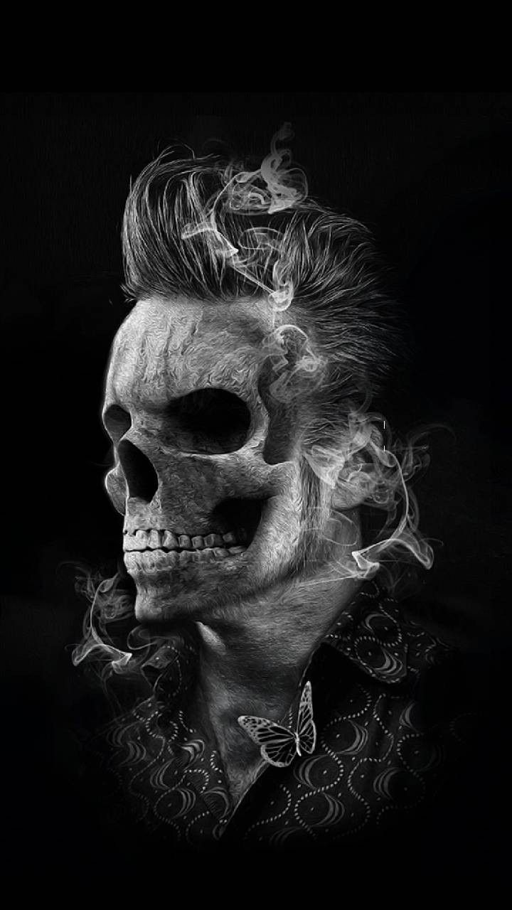 Rock' n Roll. Skull, Skull wallpaper, Skull painting