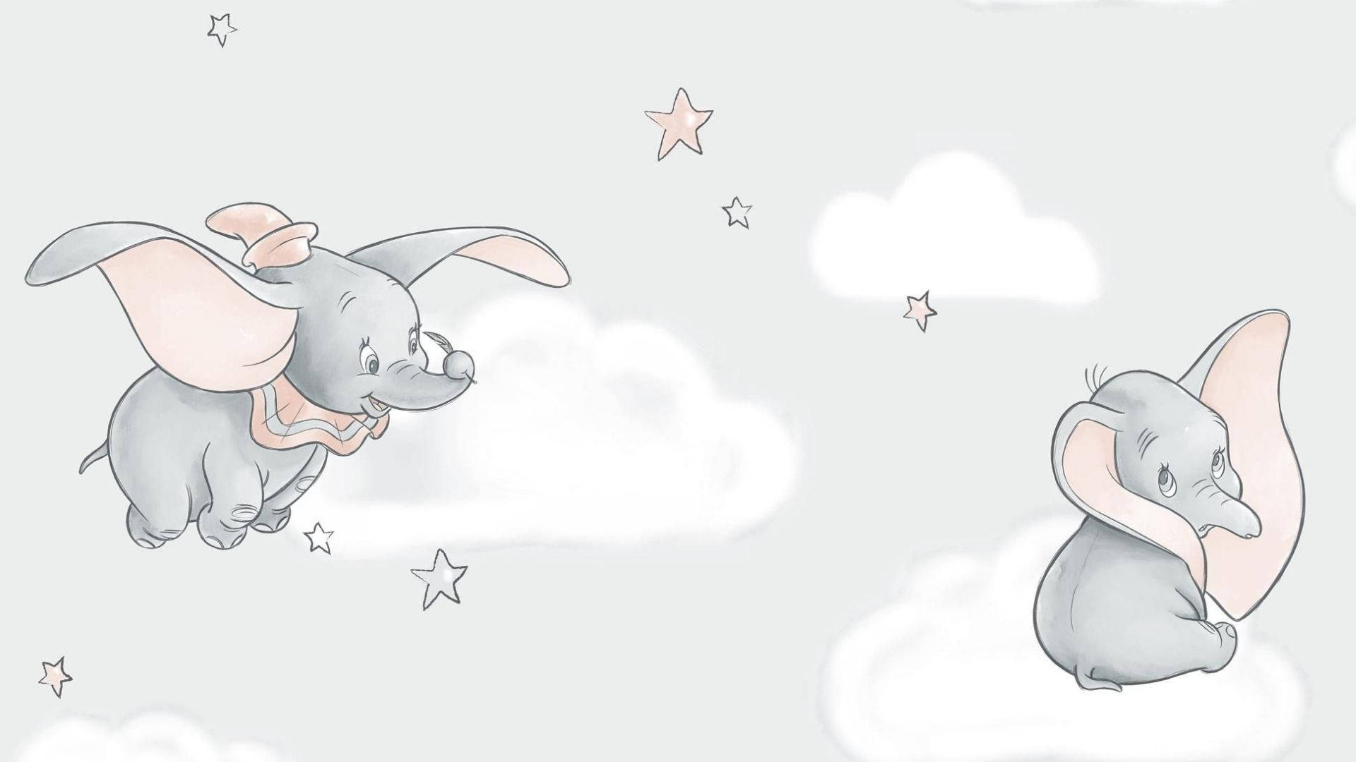 Download Sitting And Flying Dumbo Wallpaper