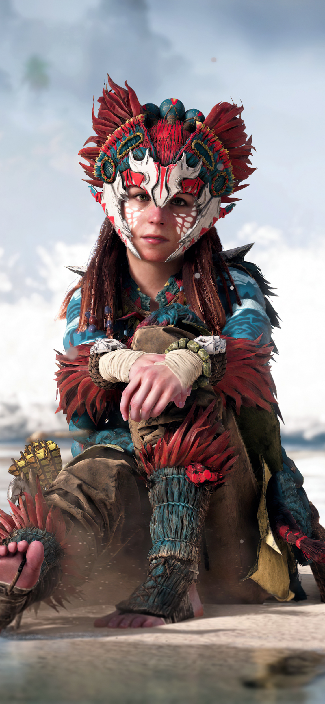 Download wallpaper 1125x2436 game, aloy of horizon forbidden west, 2022 game, iphone x, 1125x2436 HD background, 27904