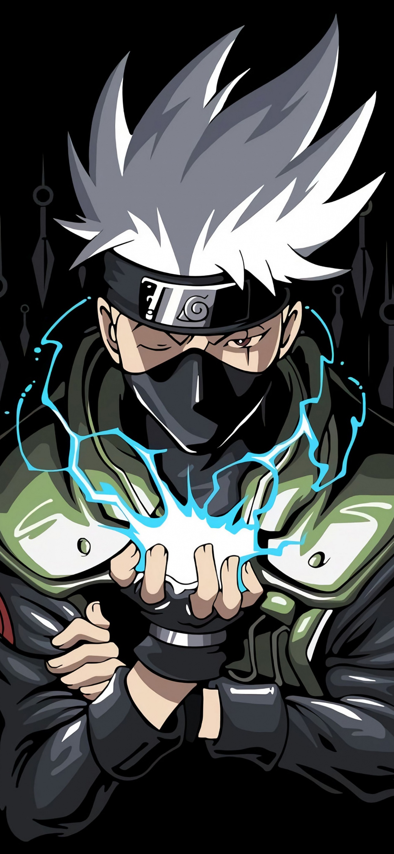 Kakashi Hatake Wallpaper 4K, Naruto, AMOLED, Black Dark