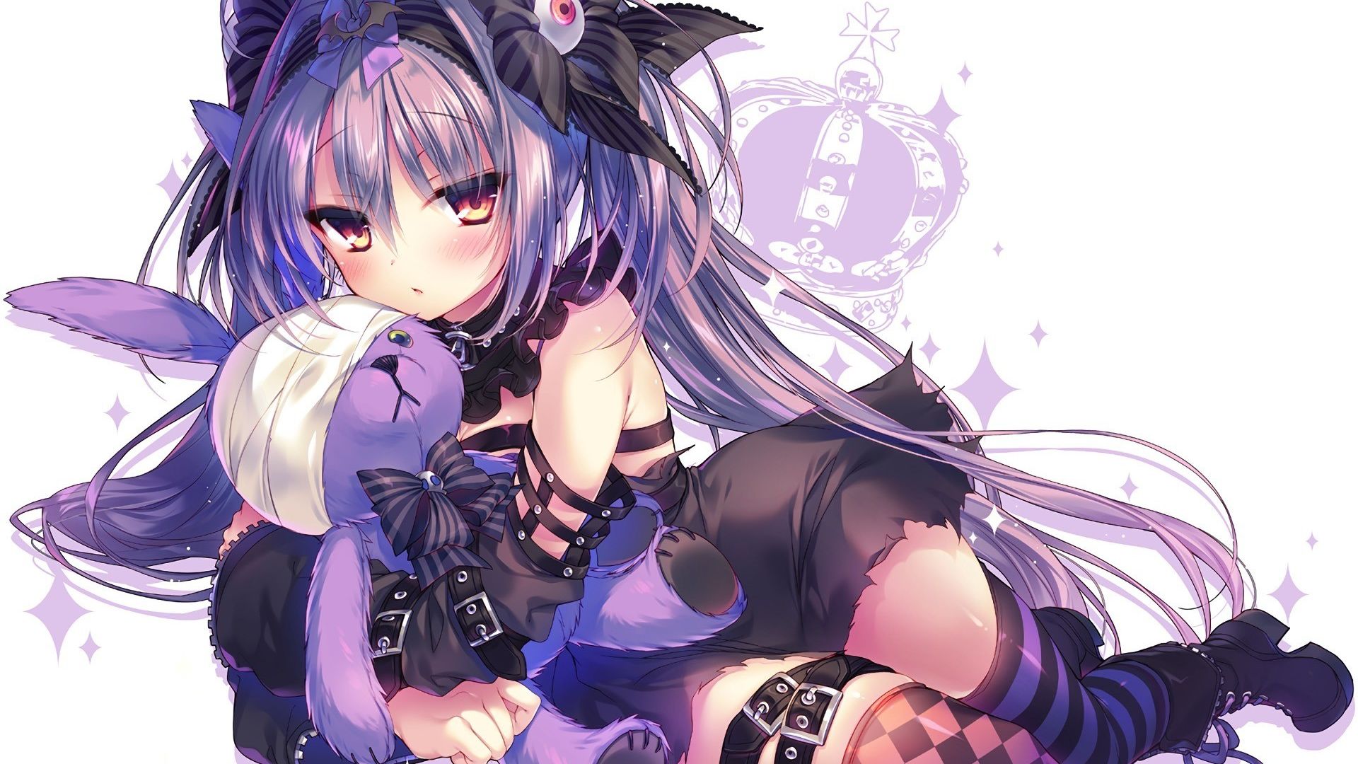 Desktop Wallpaper Anime Girl, Blue Hair, Original, HD Image, Picture, Background, E98462