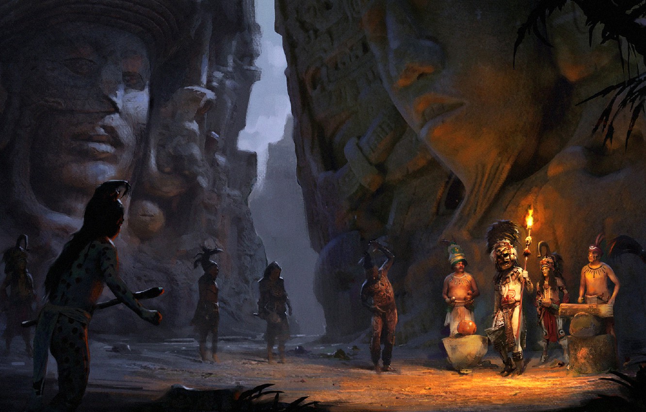 Wallpaper art, painting, ancient, Mayan image for desktop, section живопись