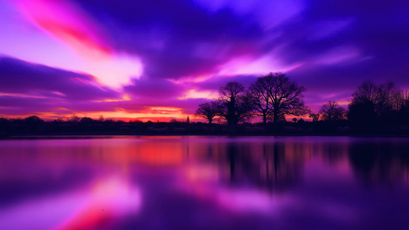 wallpaper for desktop, laptop. night lake blue sunset nature soft purple