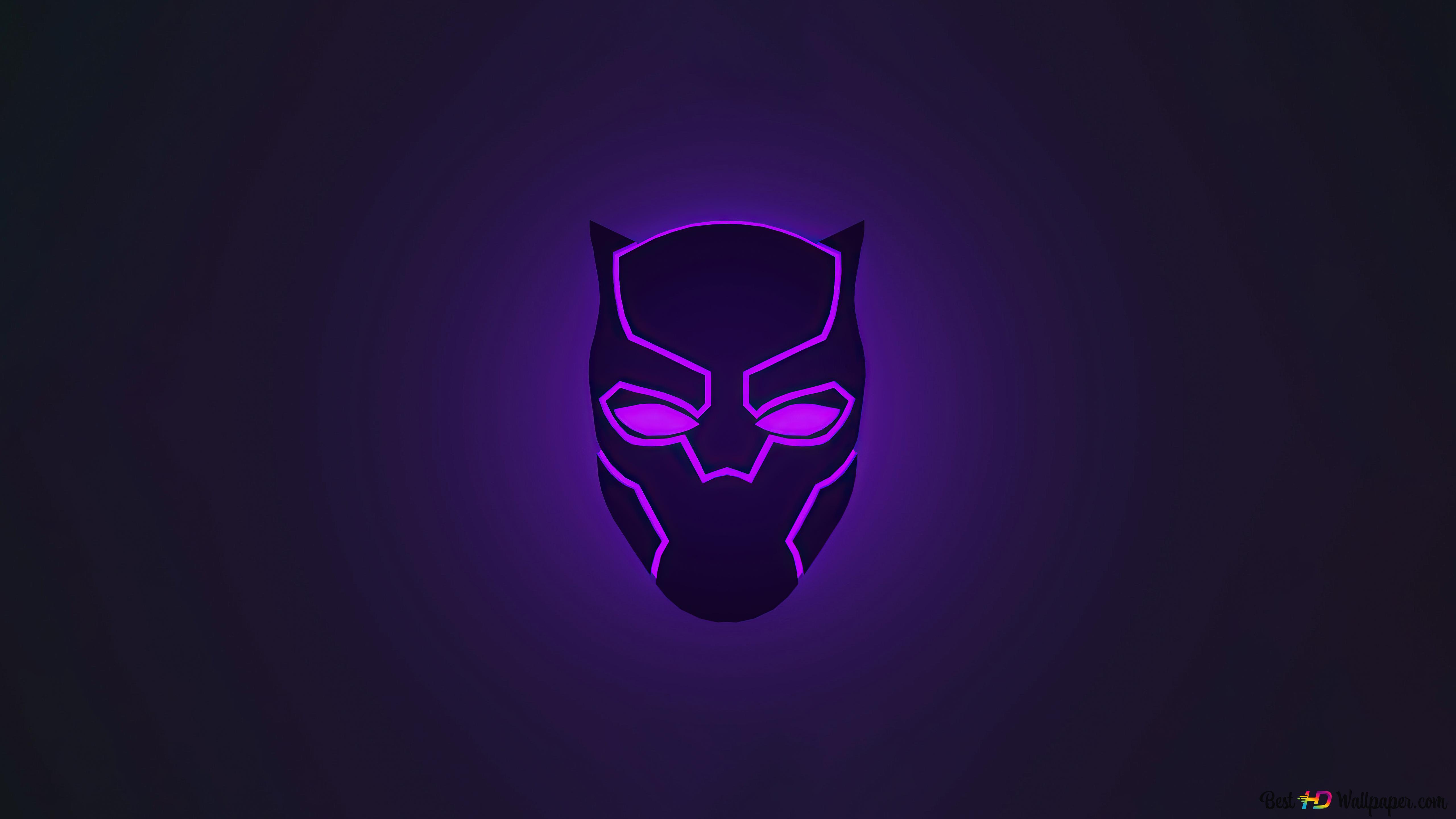 Black Panther In Black And Purple 4K wallpaper download