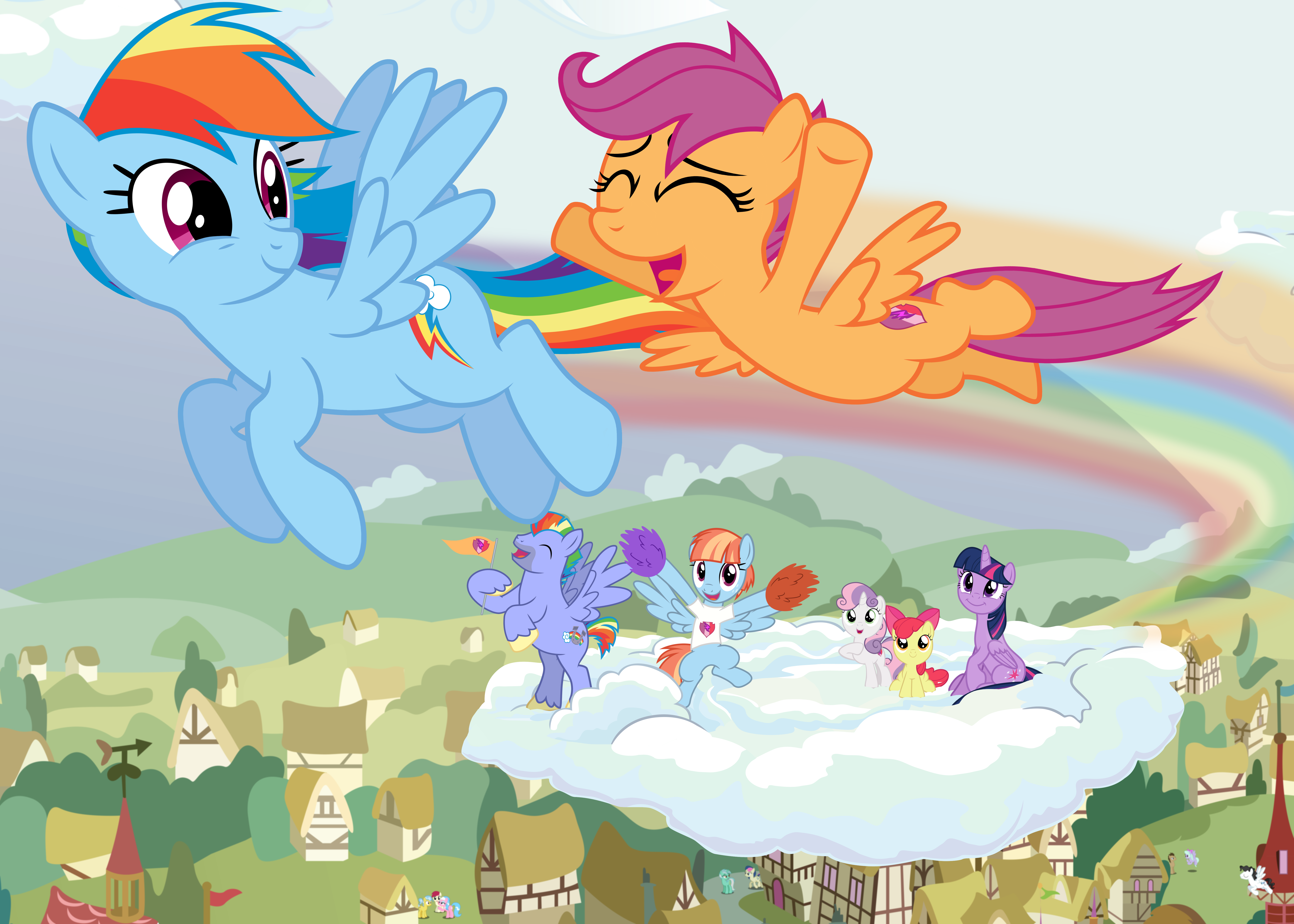 My Little Pony: Friendship Is Magic 4K, Bow Hothoof, Twilight Sparkle, Rainbow Dash, Sweetie Belle, Apple Bloom, Windy Whistles, Scootaloo (My Little Pony) Gallery HD Wallpaper