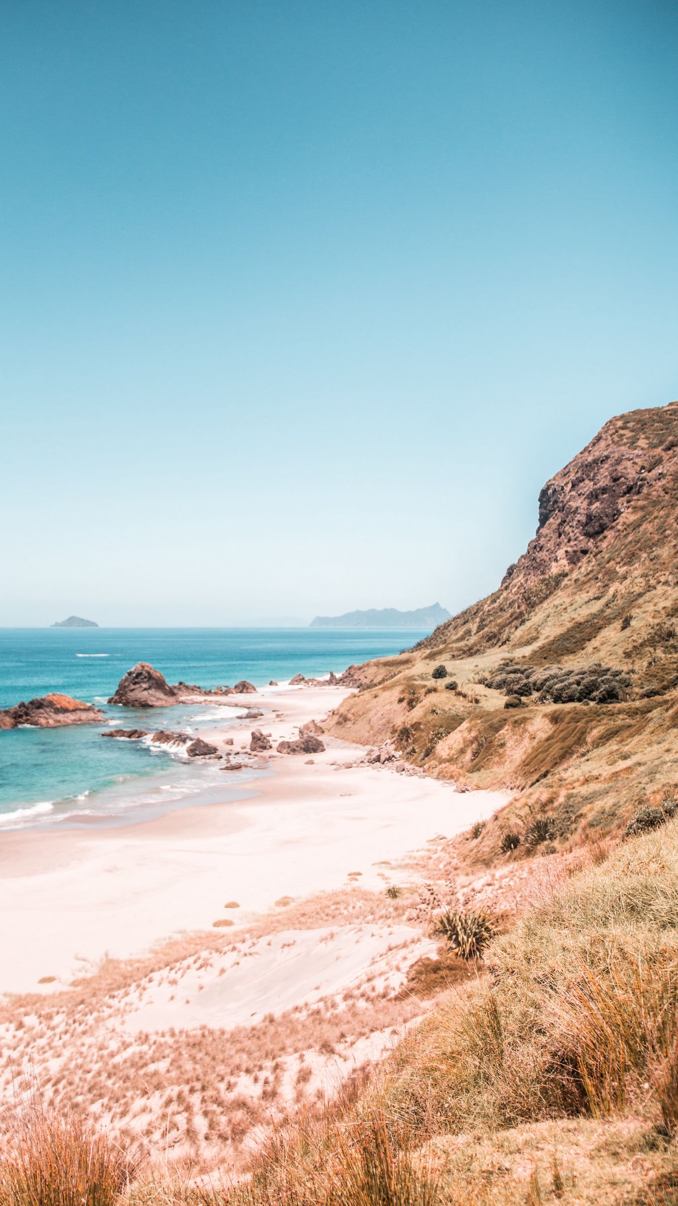 Download wallpaper 1350x2400 beach, sea, coast, rocks, water iphone 8+/7+/6s+/for parallax HD background