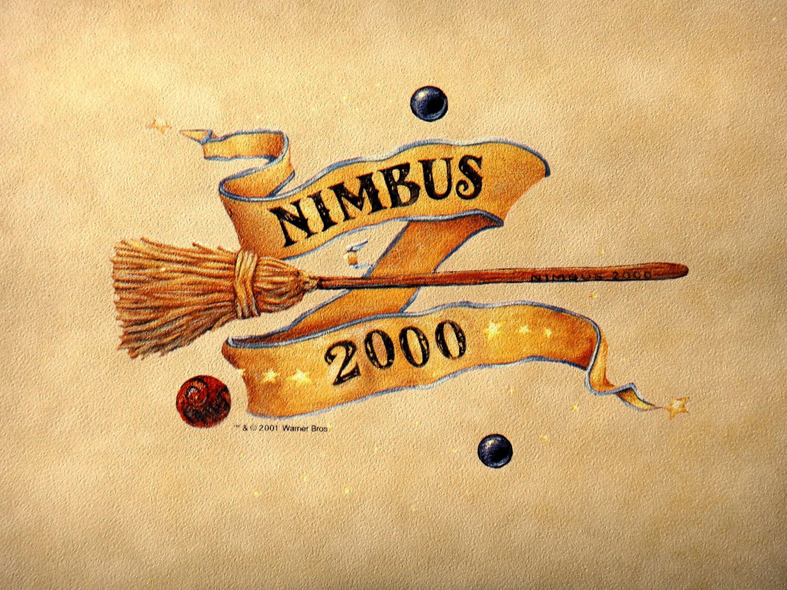 Nimbus Two Thousand & House Crests Harry Potter Official Wallpaper