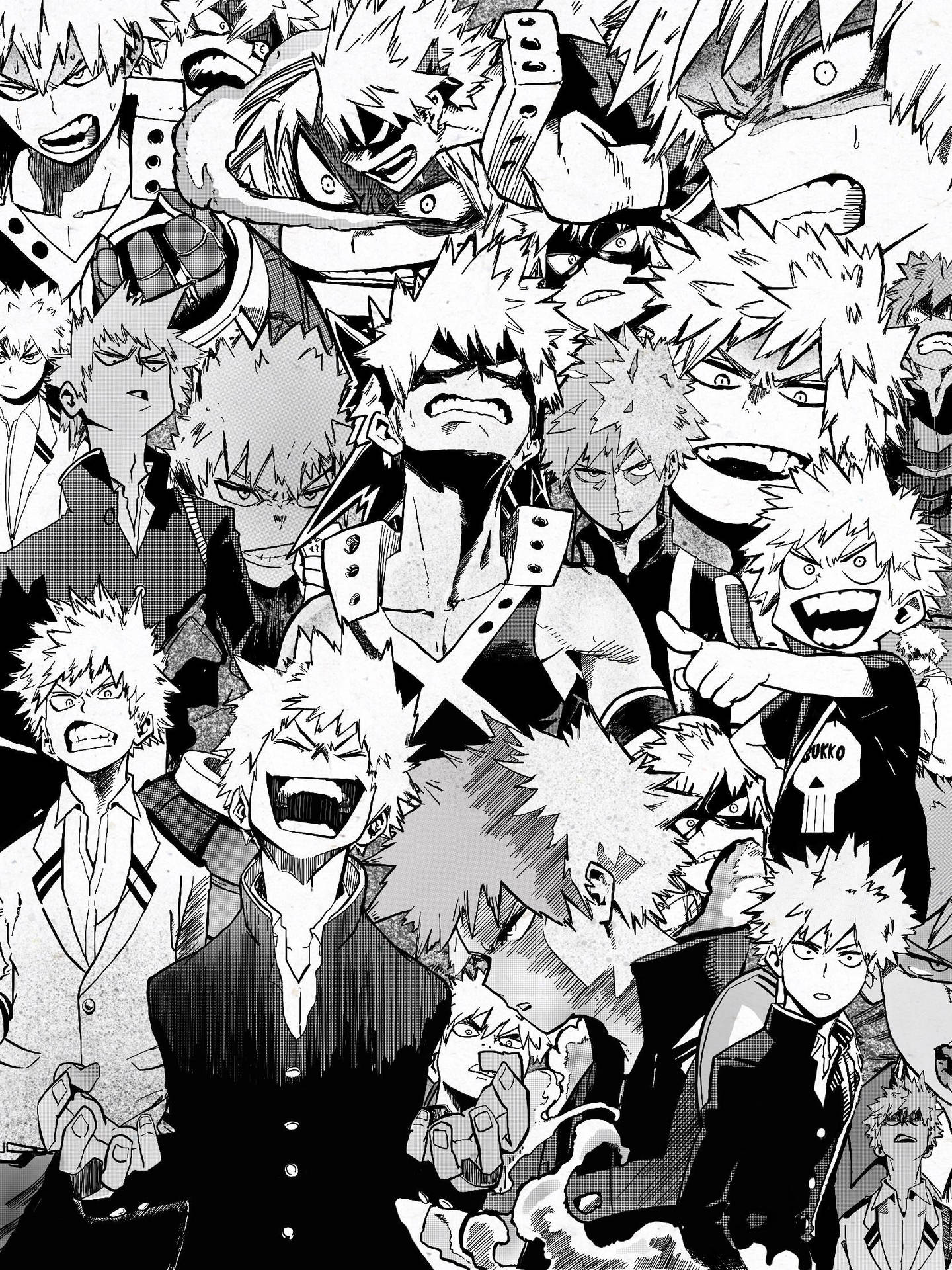 Download Anime Art Black And White My Hero Academia Katsuki Wallpaper
