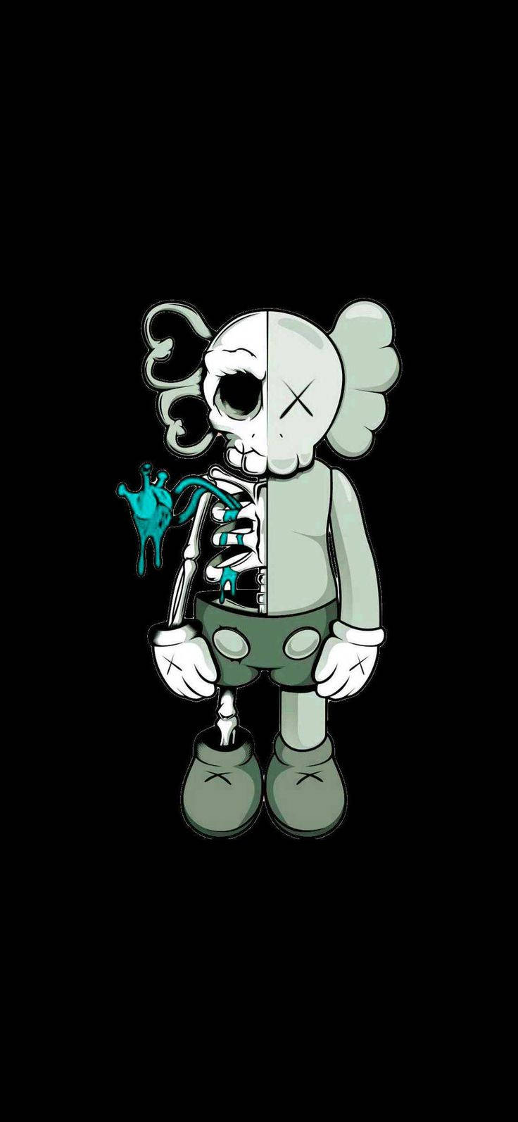 Download Blue Skeleton Heart Beat Kaws Pc Wallpaper