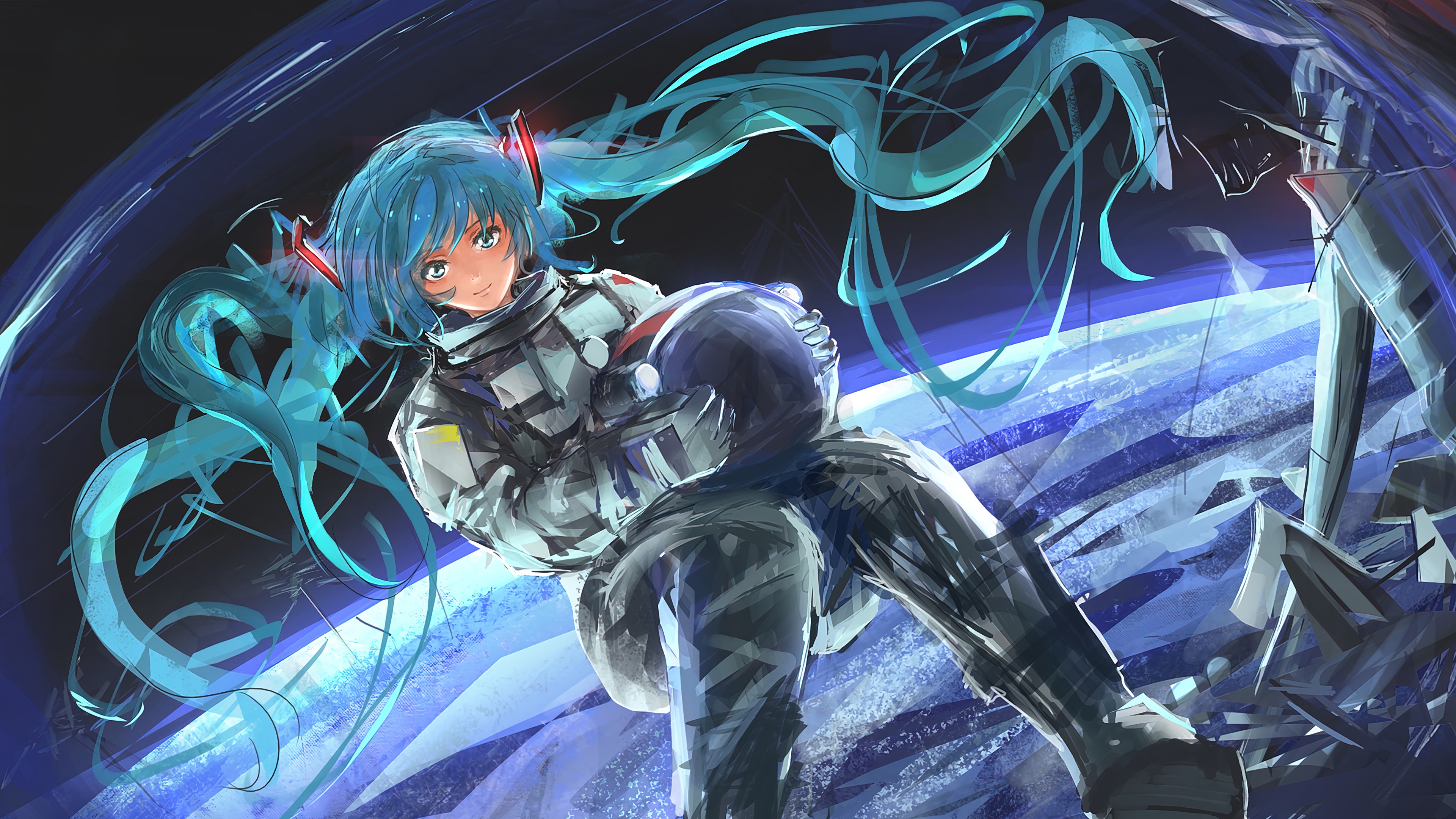 wallpaper, hatsune, miku, anime, girl, astronaut, 4k, HD Gallery HD Wallpaper