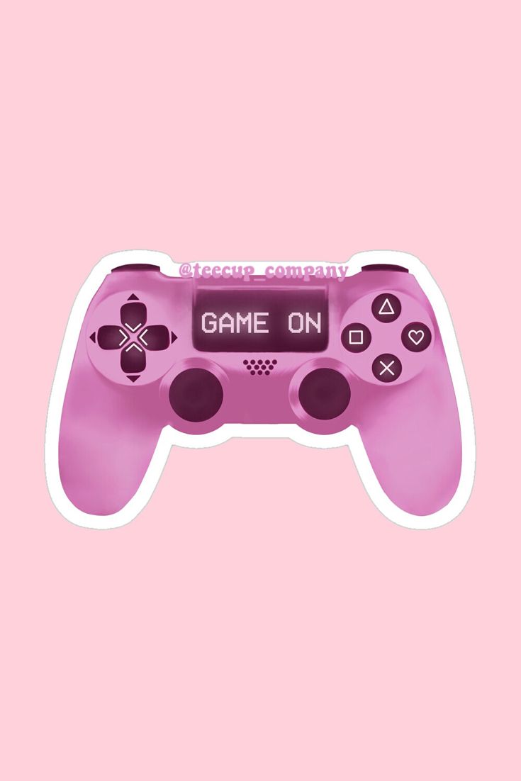Pink Controller On Sticker by TeeCupCompany. Game wallpaper iphone, iPhone wallpaper tumblr aesthetic, Pink games