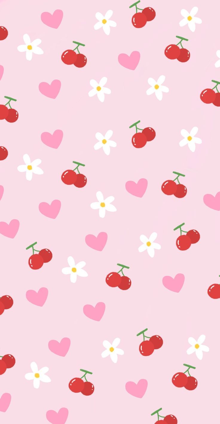 pink cherry wallpaper. para iphone, Padrões de papel de parede, Papel de pared. Wallpaper iphone cute, Pretty wallpaper iphone, Pretty wallpaper