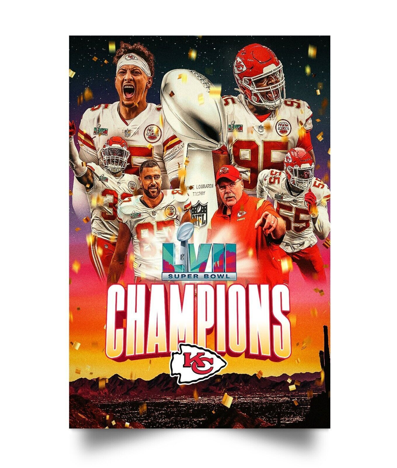 Kansas City Chiefs 2023 Champions Super Bowl LVII Poster For Fan Chiefs Decor