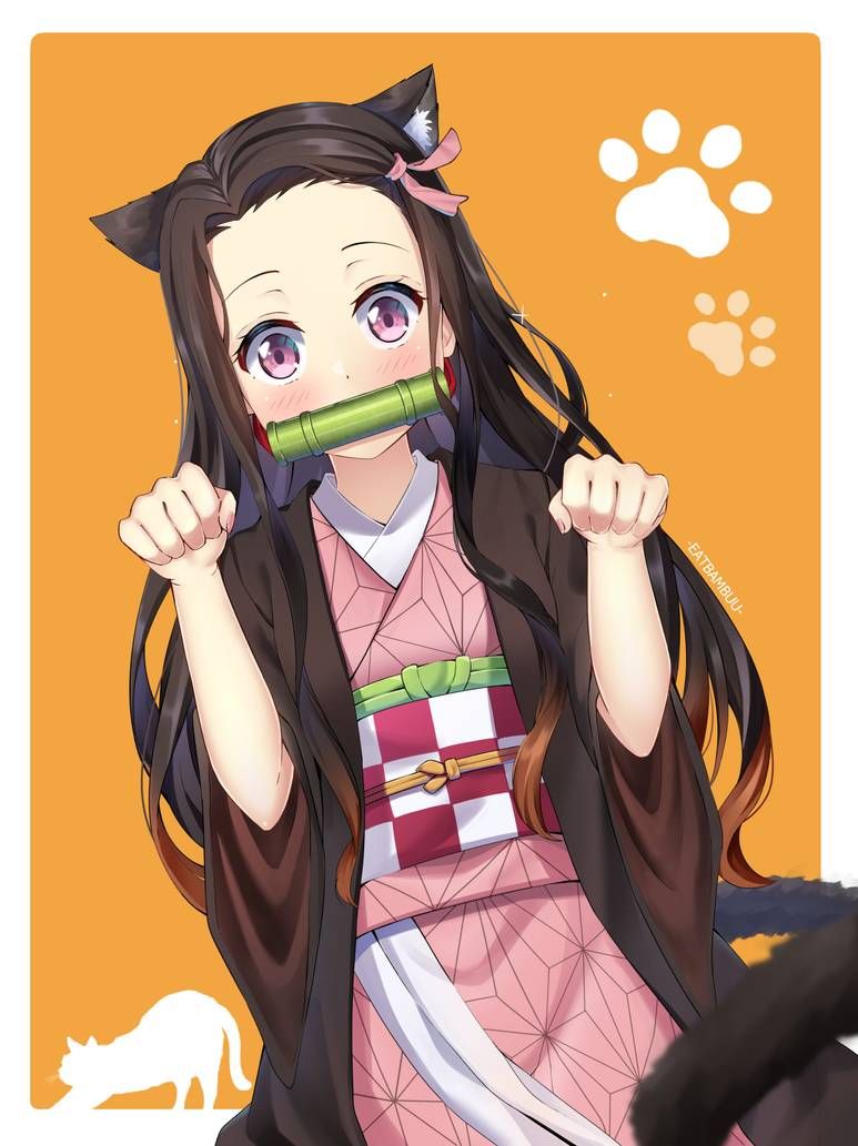 nezuko cat. 塗り絵 かわいい, カワイイアニメ, イラスト