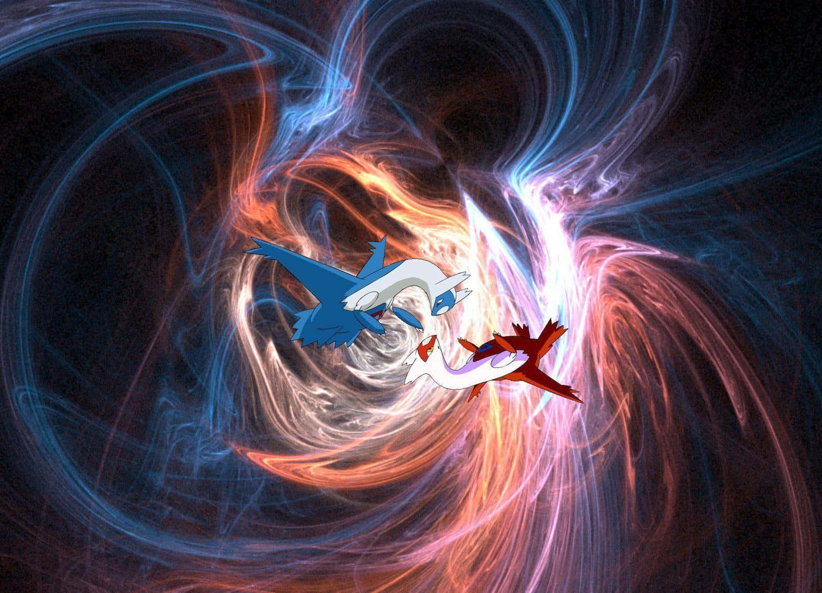 Download Latias And Latios In Abstract Background Wallpaper