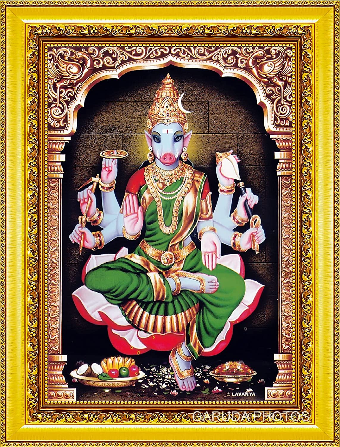 Garuda Photo Sri Varahi Amman Devi Photo Frame (Gold Colour) (Small 9 X 7 Inch), Amazon.in: Home & Kitchen