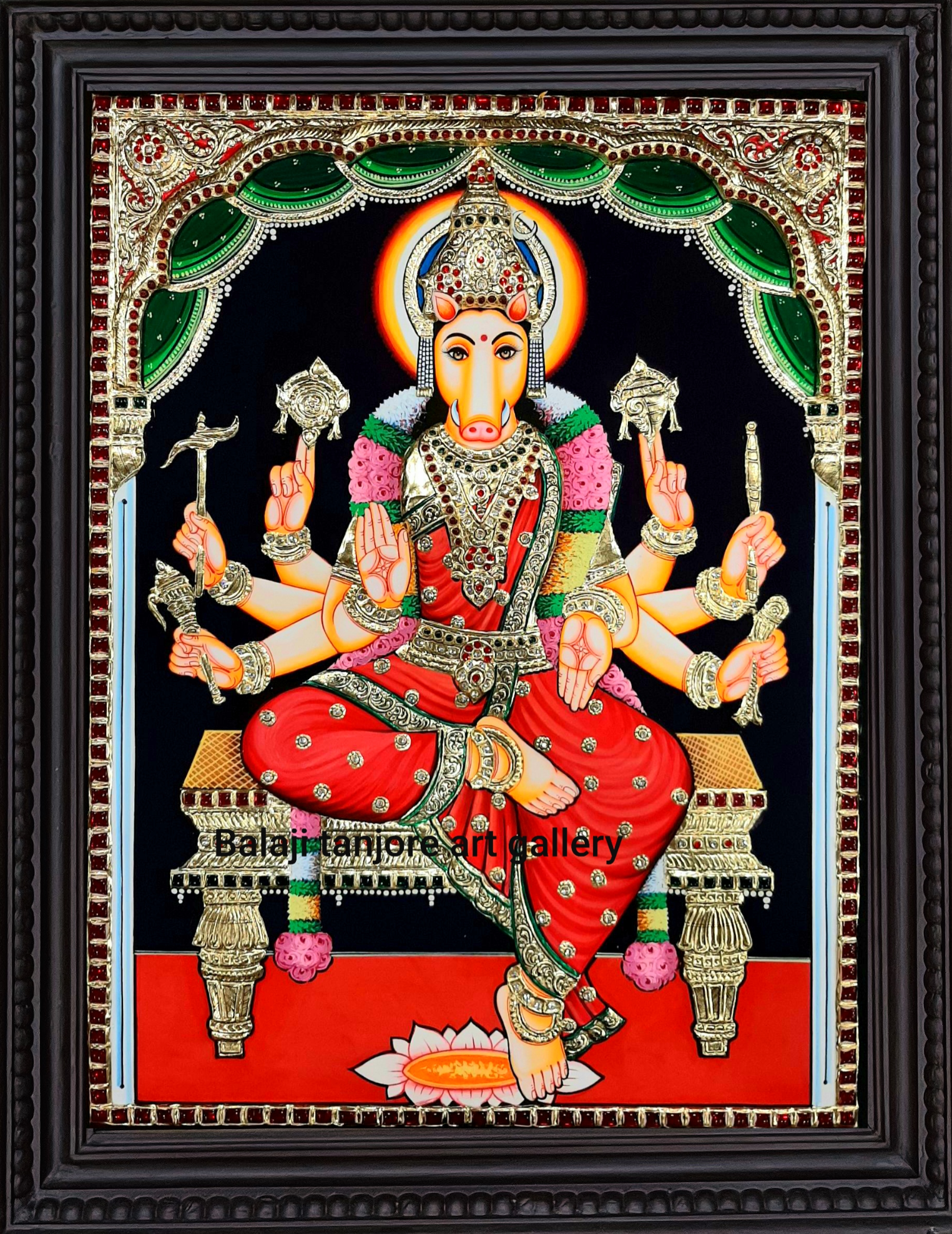 Varahi Amman Tanjore Painting. Tanjore painting, Painting, Mural painting