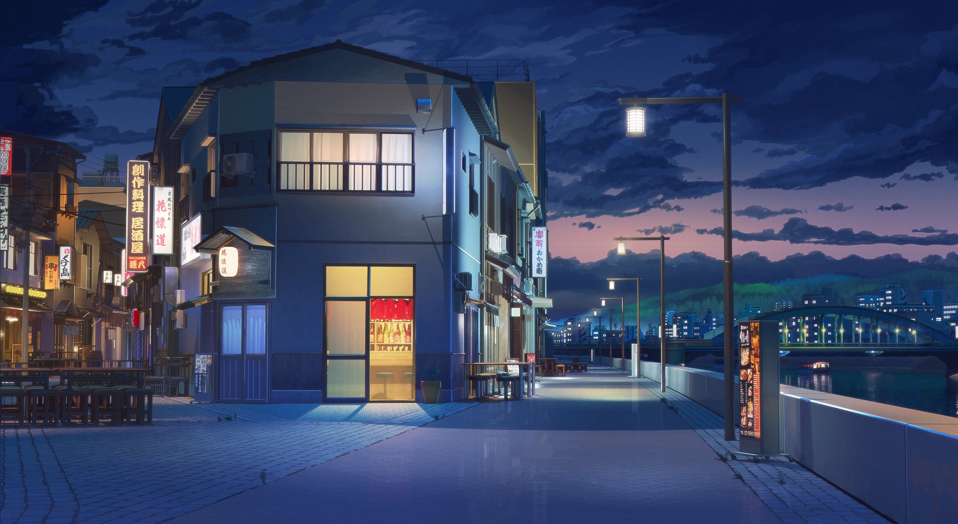 Anime Japanese City Night Wallpapers - Wallpaper Cave