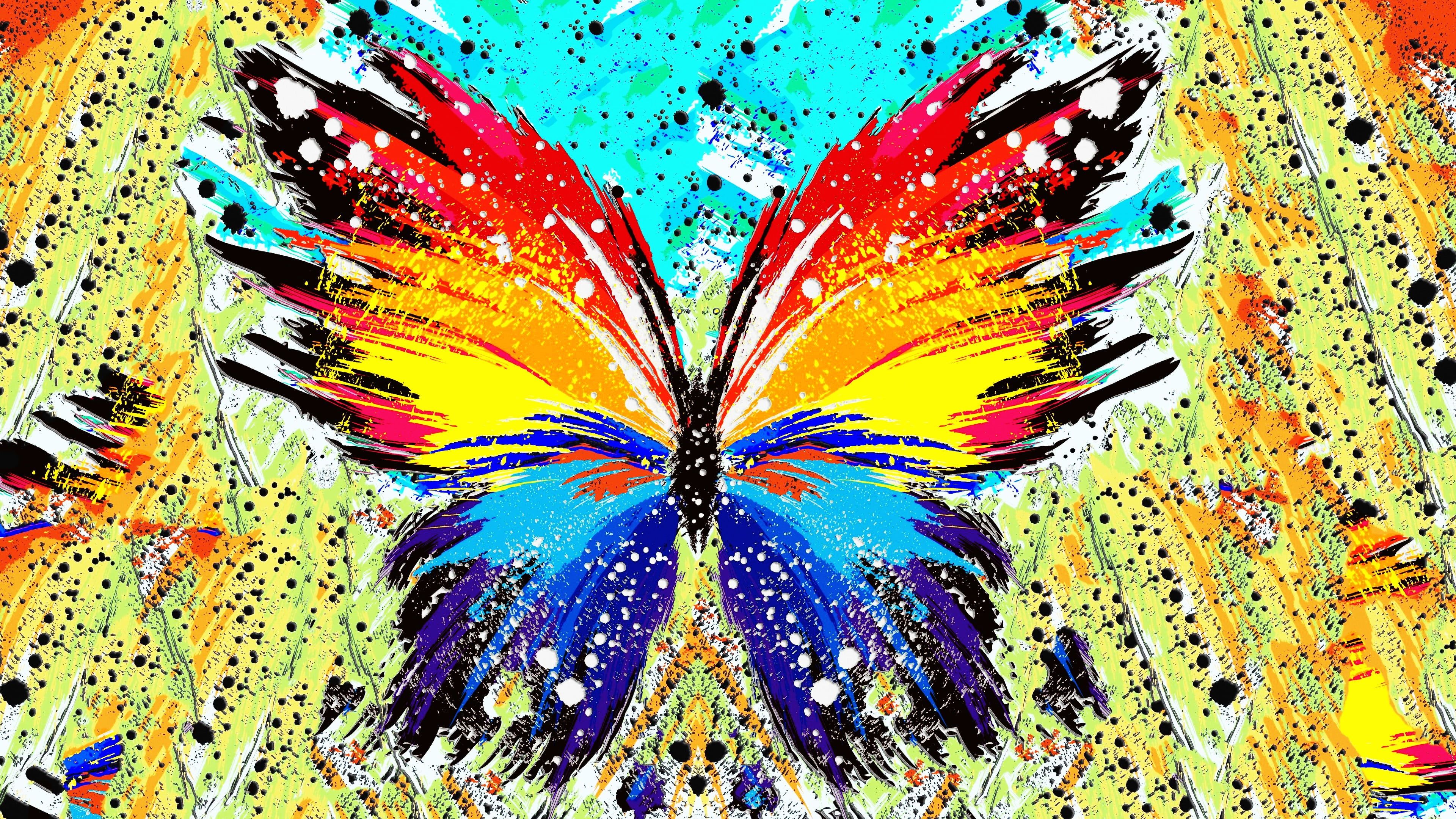 multicolored butterfly painting #abstract paint splatter #butterfly K # wallpaper #hdwallpaper. Butterfly painting, Butterfly wallpaper, Pink abstract painting